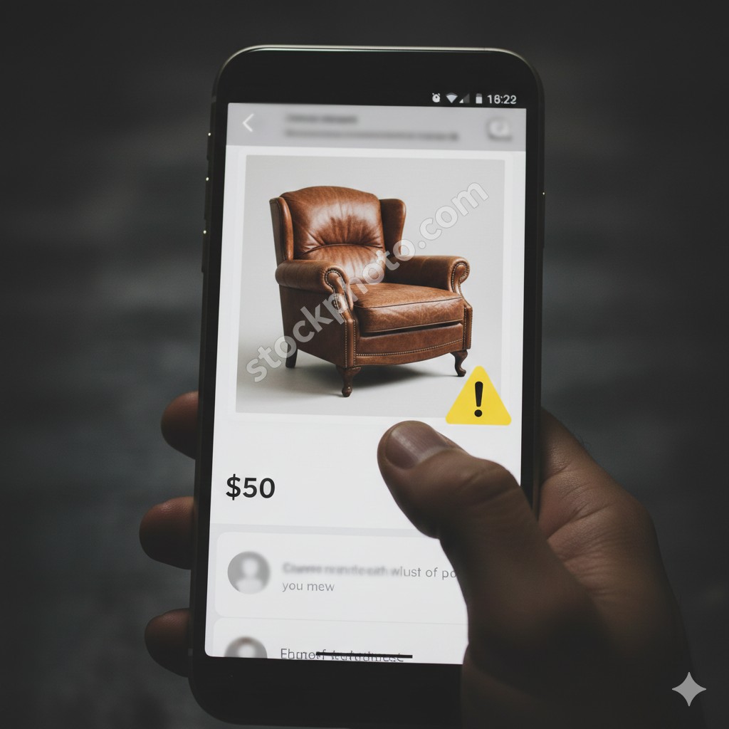 Checking a marketplace listing on your phone